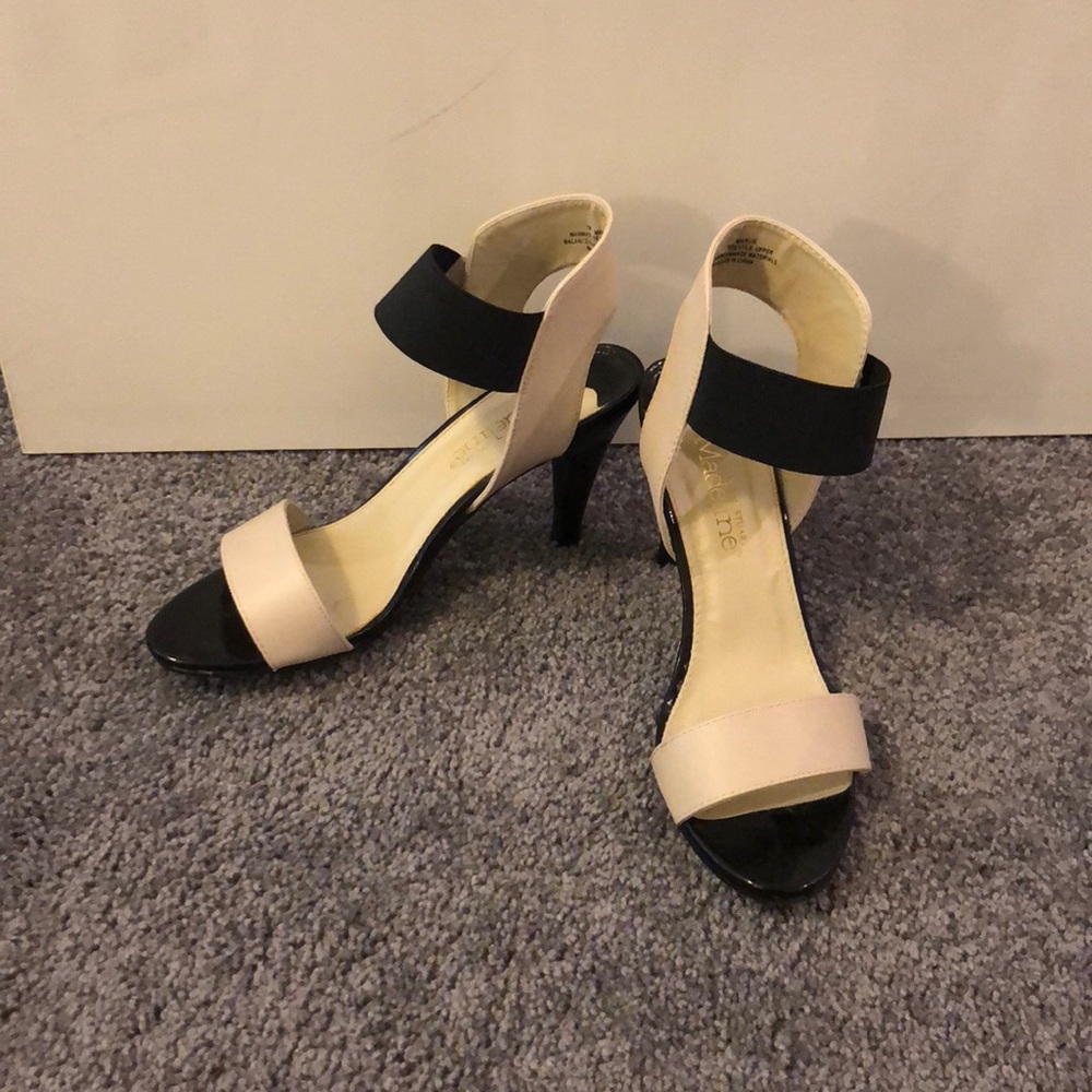 Black and white heels